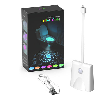 Wodoodporna, ładowana lampka nocna LED do toalety